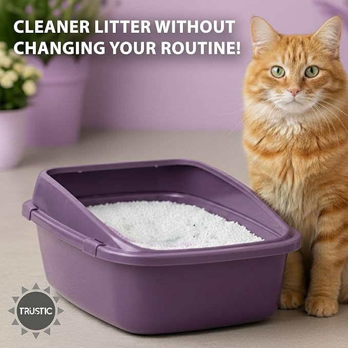 Cat Litter Deodorizer Powder - Litterbox Odor Eliminator - Smell Absorber for Litter Box and Scent Neutralizer (7 oz, Lavender)