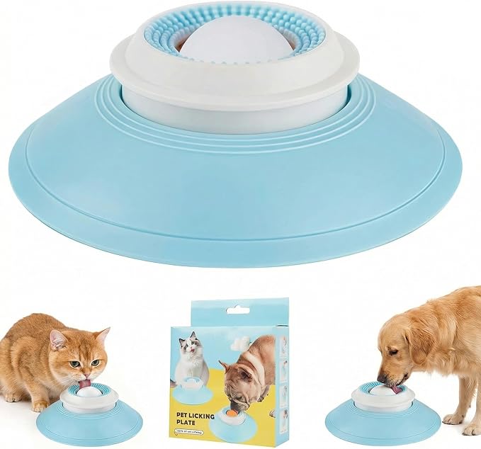Dog Lick Sphere – Slow Feeder Lick Toy for Dogs & Cats, Interactive Licking Ball for Liquid Food, Non-Slip Enrichment Toy to Keep Dogs Busy, Anxiety Relief, Easy to Clean (White)