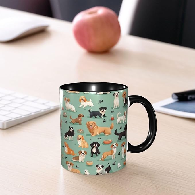Dog Coffee Mug 11oz Ceramic Tea Cup With Handle Funny Porcelain Mugs for Women Dishwasher Microwave Safe