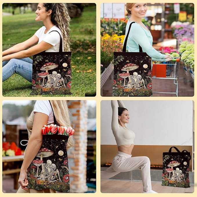 Hanamiya Na Tote Bag with Zipper Pockets, Tote Bag Reusable Shopping Grocery Bags Birthday Gifts for Women, Weekender Bags