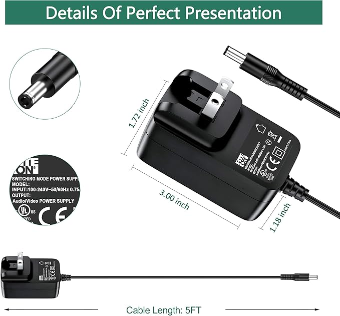 Cat Litter Box Adapter Automatic Self-Cleaning Classic Power Supply Cord Cable Charger (for LitterMaid)
