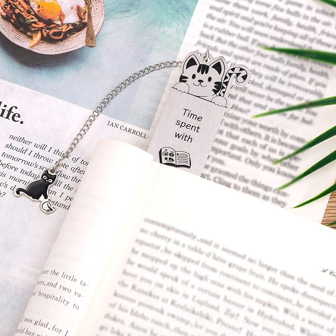 Cat Bookmark for Women, Cute Bookmarks Aesthetic Funny Gifts Reading Accessories for Book & Cat Lovers Women Men Readers Teens Kids Girls Boys