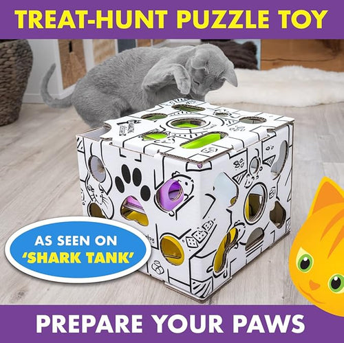 Cat Amazing Sliders – Puzzle Toy for Indoor Cats – Treat Box Interactive Maze – Enrichment Feeder – Best Cat Toy Ever!