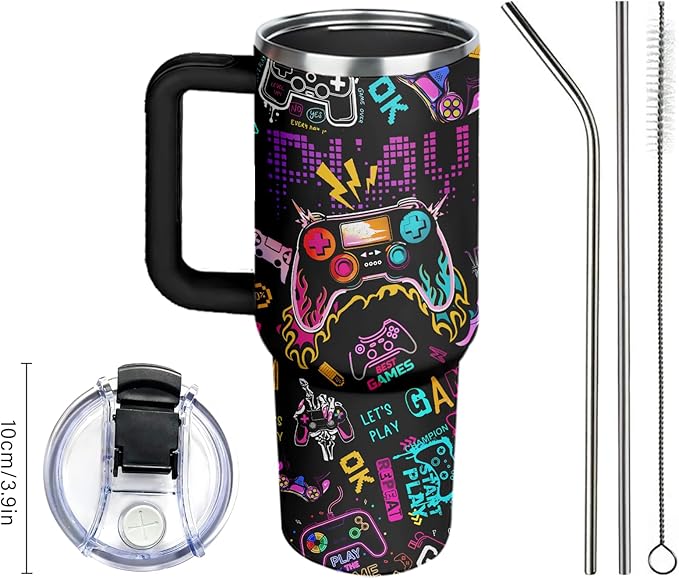 Gaming Gifts for Girl, Gamer Gifts for Women, 40oz Gamer Tumbler Cup, Gaming Mugs, Teen Girl Gift Gamings Stuff, Gaming Gamepad Presents for Daughter, Birthday Gift for Her Gamings Cup(Style3)