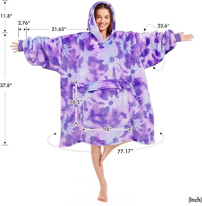 Narecte Cozy Oversized Blanket Hoodie Wearable Blanket Adults Soft Hooded Blanket Hoodie Birthday Gifts for Women Christmas