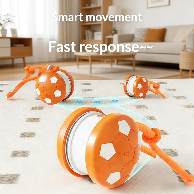 Interactive Cat Toy Ball, Motion Activated Smart Rolling Toy for Indoor Cats, Rechargeable Interactive Toy Ball for Indoor Cats Exercise, Automatic Moving Ball for Boredom to Keep Cats Busy