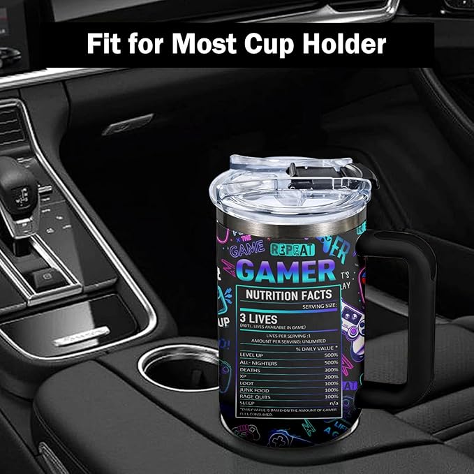 Gaming Gifts for Men Boys, Gamer Gifts for Men, 40oz Gamer Tumbler Cup, Gaming Mugs, Teen Boy Gift Gamings Stuff, Gaming Gamepad Present for Son, Birthday Gift for Him Boys Gamings Cup(Style2)
