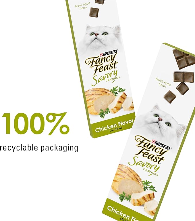 Fancy Feast Purina Limited Ingredient Cat Treats, Savory Cravings Chicken Flavor - 3 oz. Box (Pack of 2)