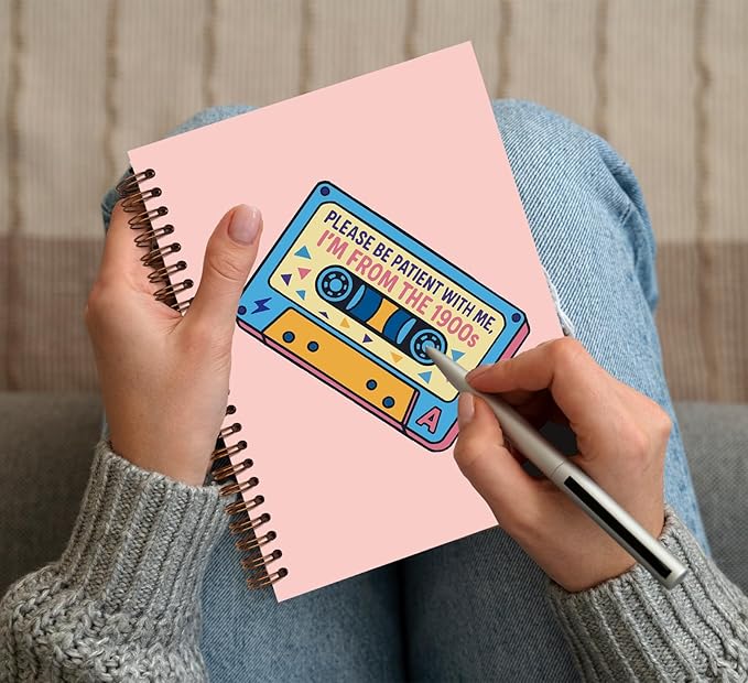 KDHTY Funny Cute Spiral Notebook Journal for Women,Coworker Gift for Coworker Employee Colleague Boss Friends,Please Be Patient With Me 1900s,Sarcastic Gift for Women Men,5.5 x 8.3