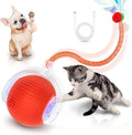 Interactive Cat Toys for Indoor Cats Smart Automatic Ball Rolling for Bored Kitten Pet Upgraded Speedy Moving Chase Dogs Toy Easter Gifts Red Dragonfly