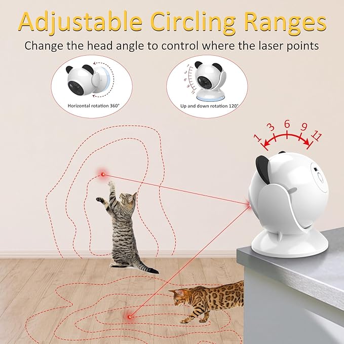 Automatic Cat Laser Toy Interactive Cat Toys for Indoor Cats/Kitty/Dogs,Laser Cat Toys for Bored Indoor Adult Cats