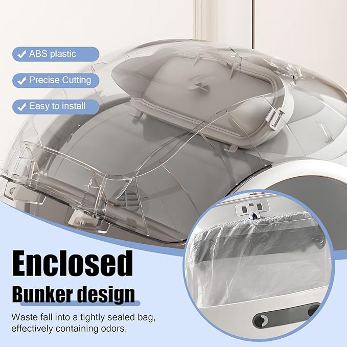 Ducksky Cover of Toilet Bin Replacement Part for 65L+9L Self Cleaning Cat Litter Box, Oval Door Accessory [Only Compatible with Orders Purchased After February 17, 2025]