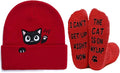 Winter Knitted Beanie Hat and Themed Scoks for Dog Cat Lover Gifts, Christmas Stocking Stuffers for Men Women