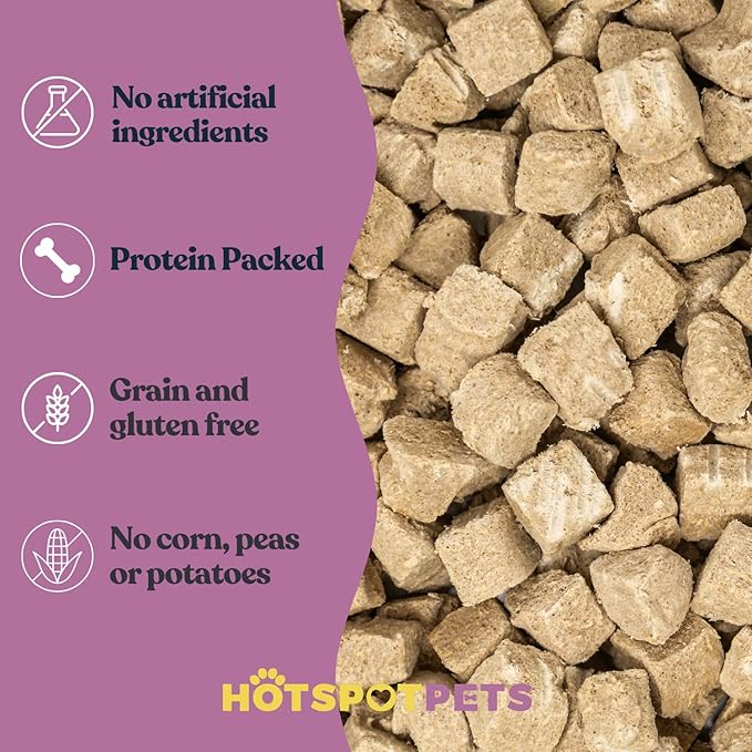 hotspot pets Freeze Dried Rabbit Treats for Dogs & Cats – Raw Single Ingredient Rabbit Bites – High Protein Training Rewards & Food Topper – Grain Free, Low Calorie, USA Made – (6 Ounce ~200+pcs)