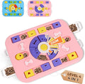 Cat Puzzle Feeder with Sound: 4-in-1 Interactive Stimulating Toys for Cats and Large & Small Dogs, Dog Enrichment Toys & Cat Puzzle Toy to Prevent Boredom and Overeating (L-Level4-Pink)