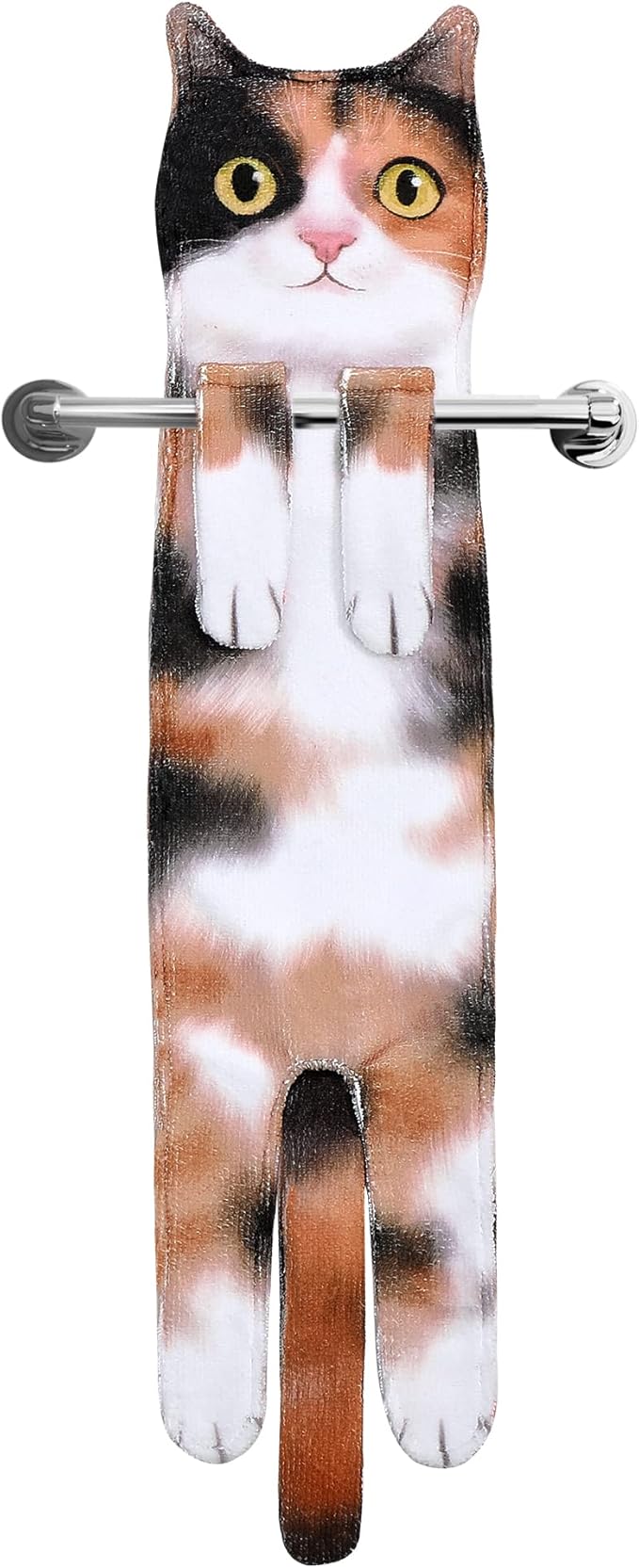 Funny Hand Towels for Bathroom Kitchen Decor - Cute Cat Hanging Hand Towel Kitchen Gadgets - Unique Housewarming Birthday Christmas Cat Lover Gift Ideas for Women Mom Lady Adults