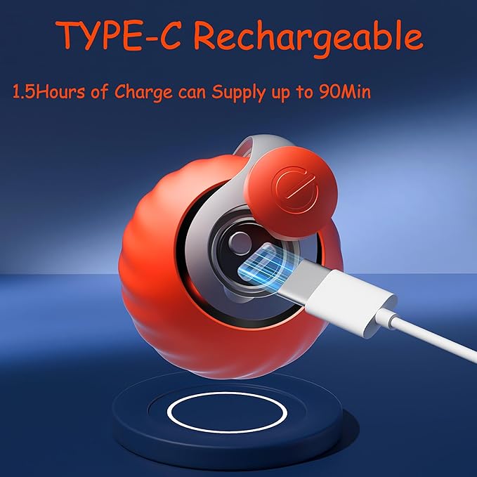 Interactive Cat Toy Ball for Indoor Cats,Automatic Moving Rolling Cats Toys with Tail, 2 Speeds Rechargeable Cat Enrichment Toys for Cats to Keep Them Busy (Orange)