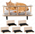 Large Cat Wall Shelves with 5 Steps - Heavy Duty Cat Wall Furniture, Climber, Shelves & Perches with Comfy Cushion & Guardrails, Space-Saving for Indoor Cats(Dark)