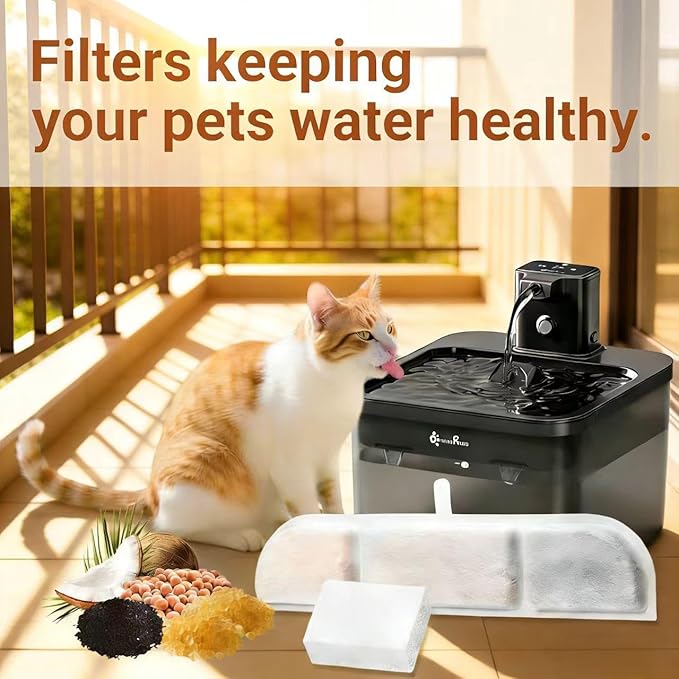 12 Packs Replacement Filters Compatible with DownyPaws Wireless Cat Water Fountain 84oz/2.5L,Cat Fountain Filter for Battery Operated Water Fountain DPWFP6