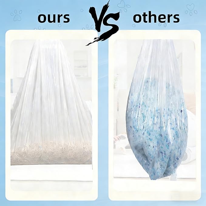 20 x 18 inches, 4 Rolls, 60 Counts, Cat Litter Bags for Self Cleaning Litter Trays, Replacement Pet Poop Bags with Drawstring, Close Litter Box Liners for Cat Poop Bag