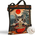 Hanamiya Na Tote Bag with Zipper Pockets, Tote Bag Reusable Shopping Grocery Bags Birthday Gifts for Women, Weekender Bags