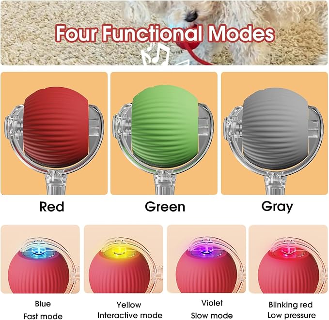 Interactive Cat Toys Ball,Movable Cat Toys, Smart 360° Automatic Rolling Pet Ball, USB Rechargeable, Ideal Pet Gift, Relieves Boredom for Indoor Cats