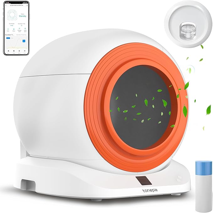 Self Cleaning Litter Box, Automatic Cat Litter Box Self Cleaning for Multiple Cats, App Control with 32'' Tall Christmas Tree Cat Scratching Post