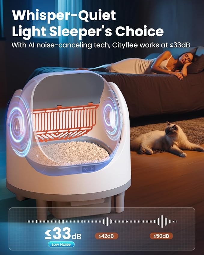 Automatic Cat Litter Box, Electric Large Open-Top Self Cleaning Litter Box for Multiple Cats, Smart APP Control, Multiple Safety Sensors, 1 Rolls Bags & 1 Mat, Arenero para Gatos Autolimpiable