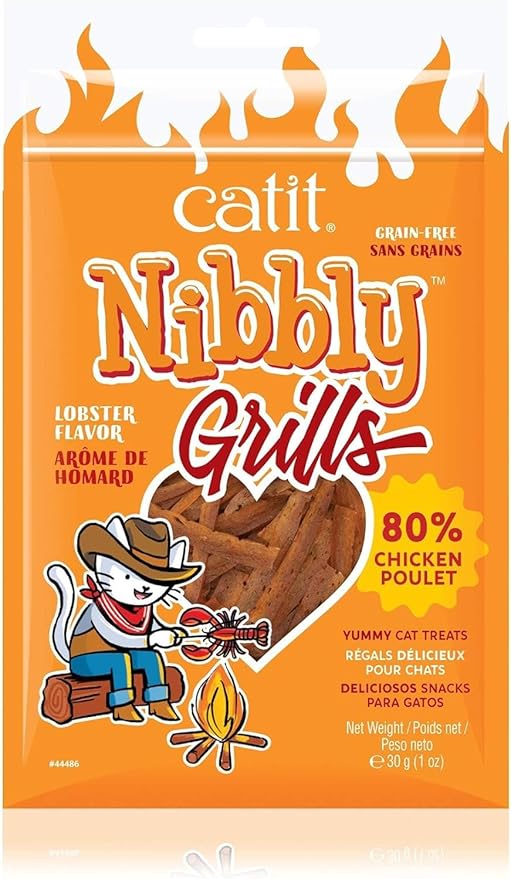 Catit Gourmet Cat Treats Variety Bundle - Chicken & Fish Jerky + Chicken & Lobster Grills + Chicken & Shrimp Grills, 1.06-oz Bags