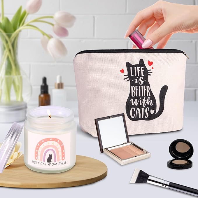 Cat Lovers Gifts For Women, Cats Mom Gift Box For Christmas, Mother's Day, Birthday,Cute Cat Themed Gifts For Crazy Cats Lady, Girlfriend, Daughters