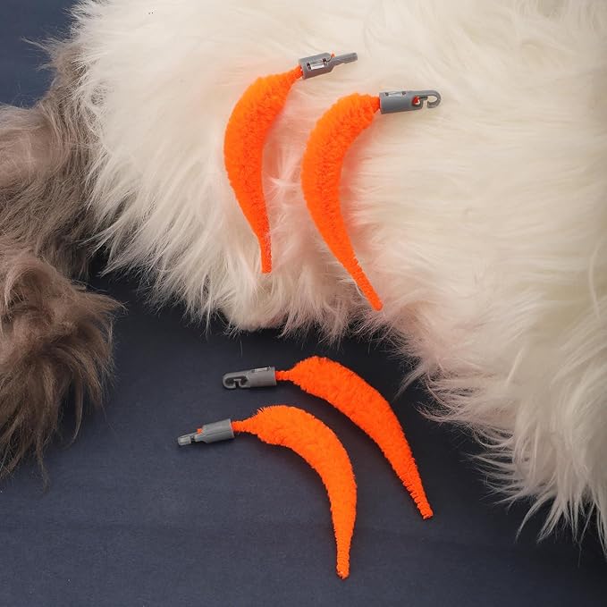 BOXOB 5pcs Cat Ball Toy Replacement Tails, Interactive Cat Toy Accessories Attachments Automatic Moving Ball Worm Refills Rope Compatible with 2.0 (Red)