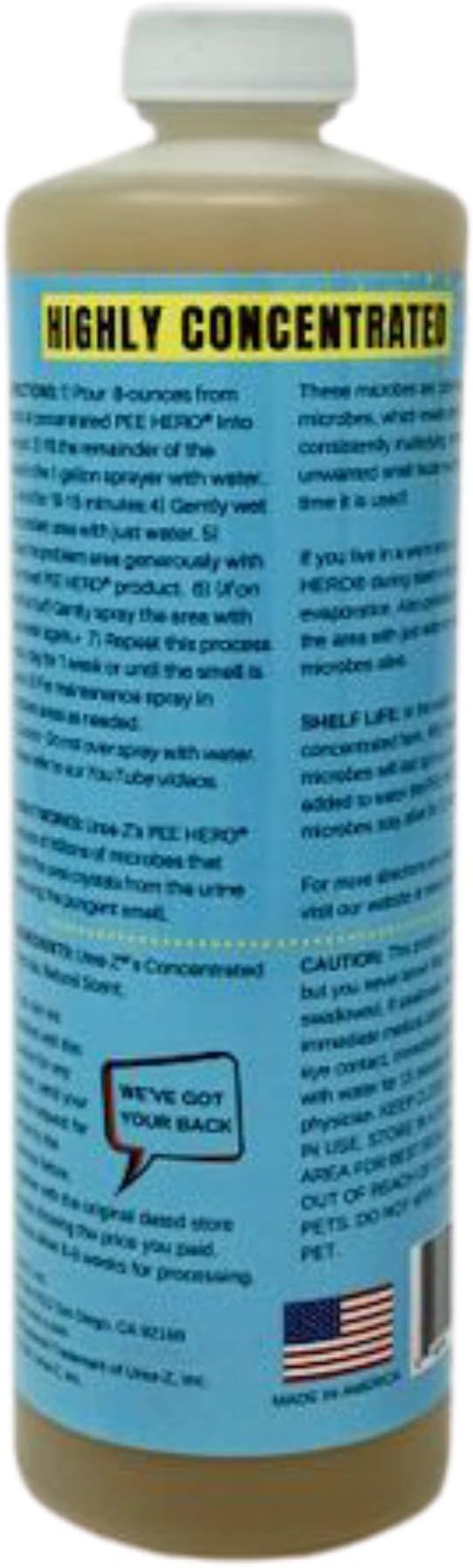 Pee Hero Dog Pee Cleaner 16 oz Concentrate (Makes 2 Gallons), Cat Urine Odor Eliminator - Dog Urine Odor Eliminator Concentrate, Turf Cleaner for Pet Urine Outdoor