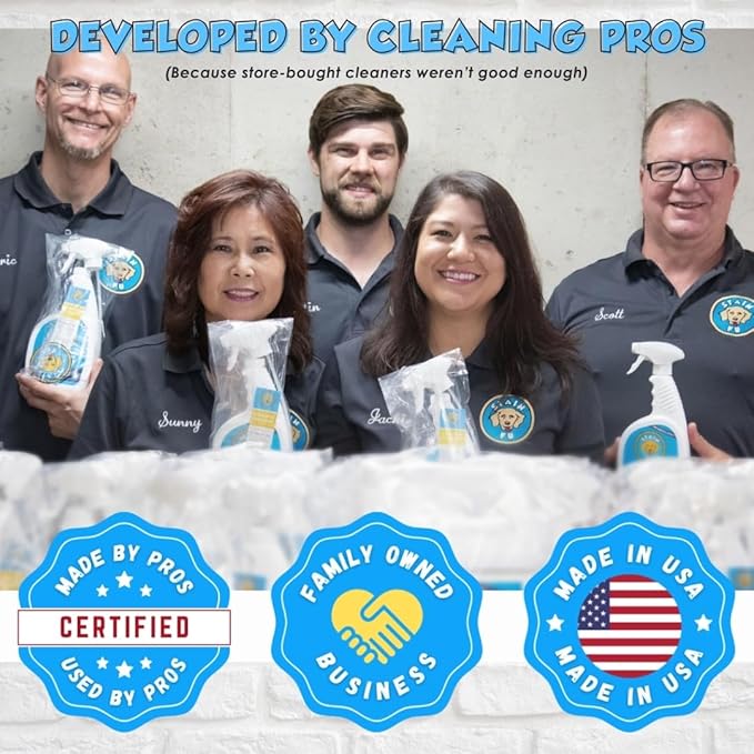 Pro Strength Carpet Odor & Stain Remover Works Like Magic in a Bottle on Tough Urine Feces Vomit and Even red Wine Too! 24 fl.oz