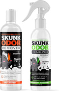 Pets Skunk Odor Remover System w/Activated Charcoal | Ultimate Dual-Action System for Dogs & Cats | Skunk Shampoo & Spray Smell Eliminator | Vet-Approved Cleansing for Dogs, Cats & Home