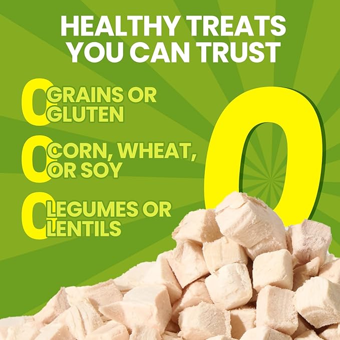 OPET Freeze Dried Cat & Dog Treats, Single Ingredient Chicken Bites for Cats & Dogs, High Protein Pet Training Treats (3.52 oz, Chicken)