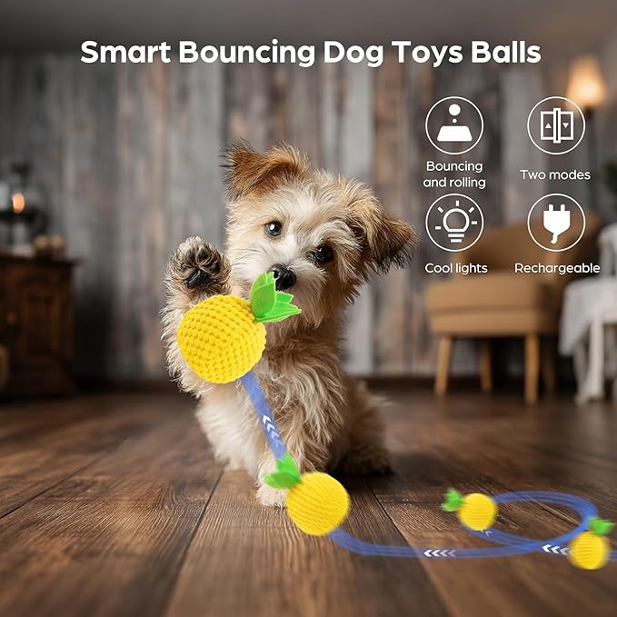 2Pcs Interactive Dog Ball Toys,Smart Small Medium Dog Toys to Keep Them Busy with 3 Cover, Automatic Rolling and Jumping Pet Balls Ball for Dogs,Pet Interactive Toy Balls.