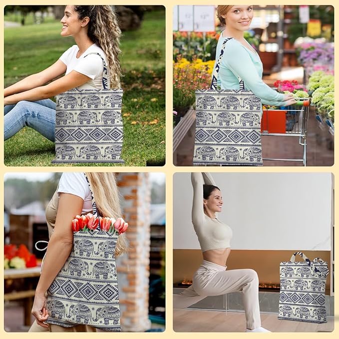 Hanamiya Na Tote Bag with Zipper Pockets, Tote Bag Reusable Shopping Grocery Bags Birthday Gifts for Women, Weekender Bags