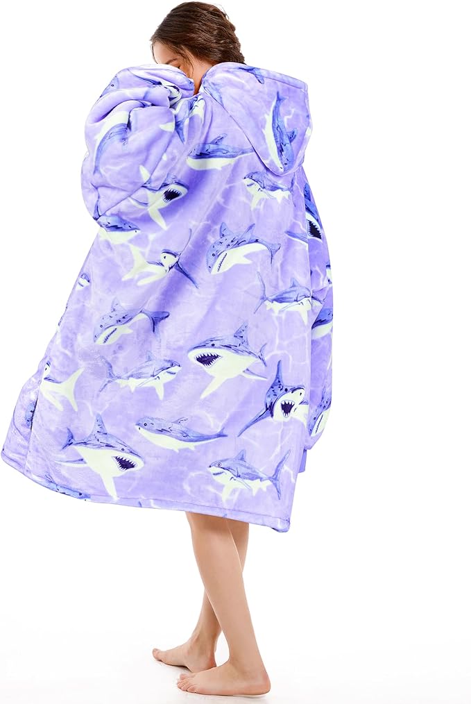Narecte Cozy Oversized Blanket Hoodie Wearable Blanket Adults Soft Hooded Blanket Hoodie Birthday Gifts for Women Christmas