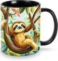 Sloth Coffee Mug 11oz Ceramic Tea Cup With Handle Funny Porcelain Mugs for Women Dishwasher Microwave Safe