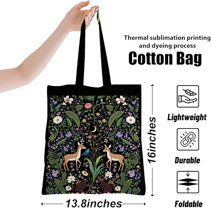 Cute Axolotls Cat, Moon Witch Series Inspirational Quotes Grocery Bags Gifts for Women