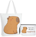 Sieral 2 Pcs Animal Lover Bag Graduation Gift for Women Travel Canvas Tote Portable Zipper Pouch Canvas Reusable Grocery Tote