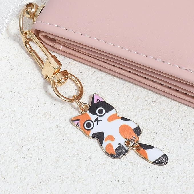 Nogeqi 7 Pcs Cat Keychain, Cute Cats Charms, Kawaii Cat Key Chains, Kitty Keyring, Cats Accessories for Women Car Keys Purse