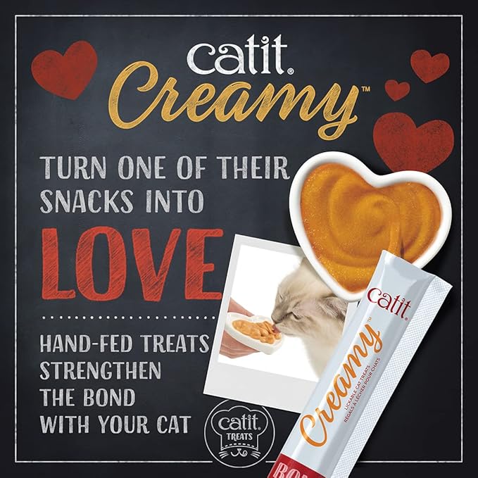 Catit Creamy Lickable Cat Treat – Hydrating and Healthy Treat for Cats of All Ages - Chicken & Shrimp, 15-Pack