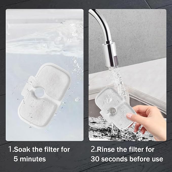 Cat Water Fountain Filter Replacements, 4 Months Set of Replacement Filters for Petlibro Dockstream Ultra Quiet Pet Water Fountain PLWF005 PLWF115 PLWF105 (8P)