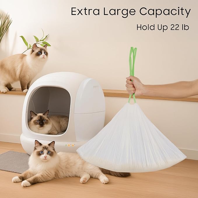 45 Count MeoW Cat litter bags Liners Fit For Self-cleaning Cat Litter Box MW-SC01 MW-SC02 MW-LR01,Tear-free Leak-proof 18" x 12.6"