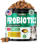 Cat Probiotics Treats for Digestive & Gut Support - 500 Crunchy & Creamy Cat Snacks - Cat Gut Health, Constipation Relief, Healthy Stool, Natural Supplement for Cats, Chicken Flavor (90-Day Supply)
