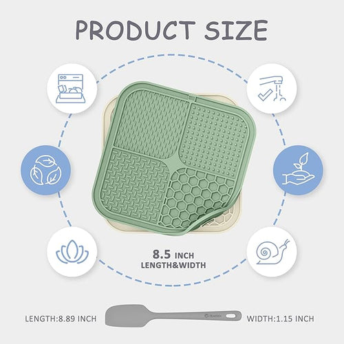 2 Pack Lick Mat for Dogs,Cats,Upgraded 8.5×8.5 inches Licking Mats with Suction Cups,Slow Feeder Licking Pad for Anxiety Relief and Boredom Reducer,Suitable for Dog Training Set 6