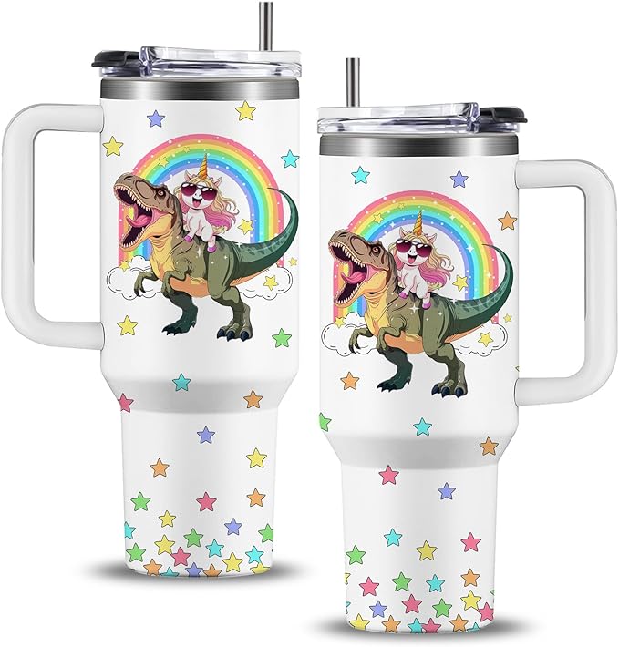 Dinosaur Tumbler with Straw 40oz, Dinosaur Gifts for Kids and Adults Girls Boys, Dino Birthday Christmas Decorations, Presents for Dinosaurs Lovers, Dino Gifts for Girls