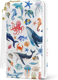 Womens Wallet, Sea Animals Wristlet Wallet For Women, Marine Life Card Holder Purse With Zipper, Birthday Christmas Graduation Gifts For Women, Aesthetic Office Daily Purse