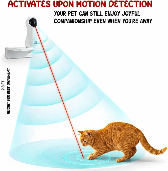 Automatic Cat Laser Pointer Toy, Random Trajectory Motion-Activated Laser Pointer Cat Toy for Indoor Cats | 4 Speed Modes, Adjustable Angles, Interactive Lazer Pointer Cat Toy for Happy & Healthy Pet